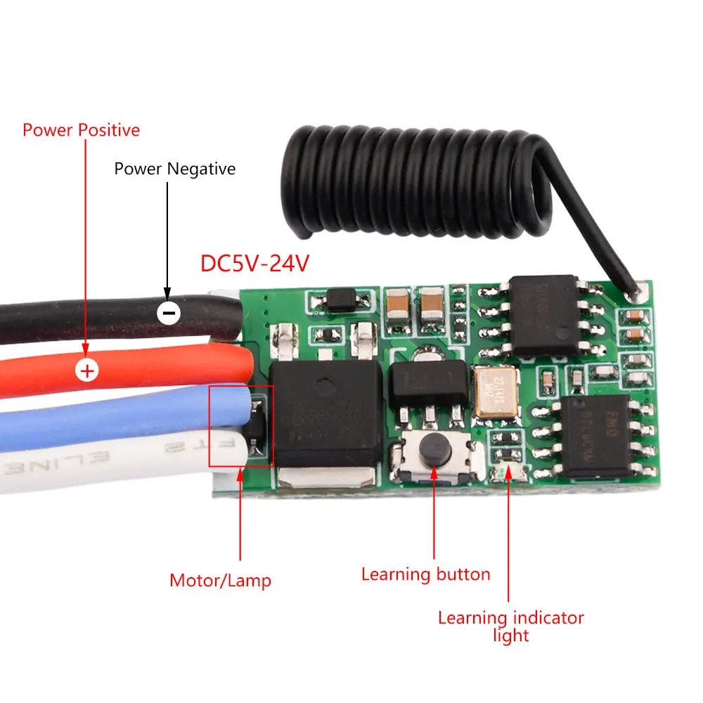 433Mhz Receiver Module - DC 3.7V-24V 433MHz Mini Wireless RF