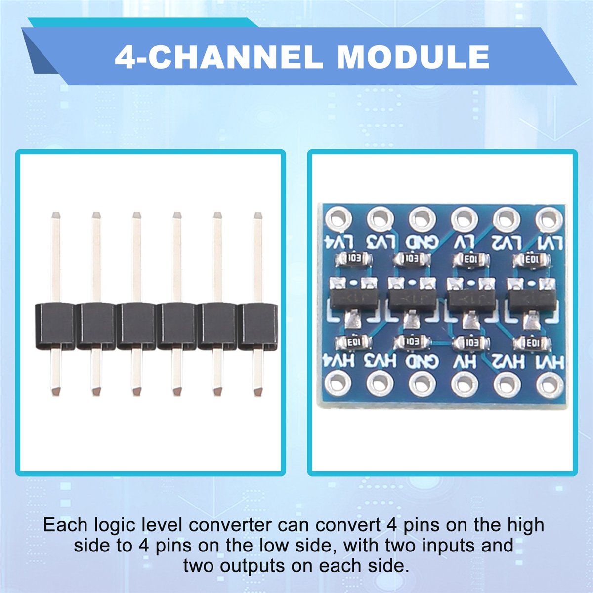 Level Shifter 3.3V - AT42 10Pcs 4 Channel IIC Logic