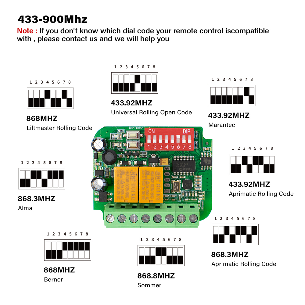 433Mhz Receiver Module - 1-10pcs Universal Garage Receiver Gate Door