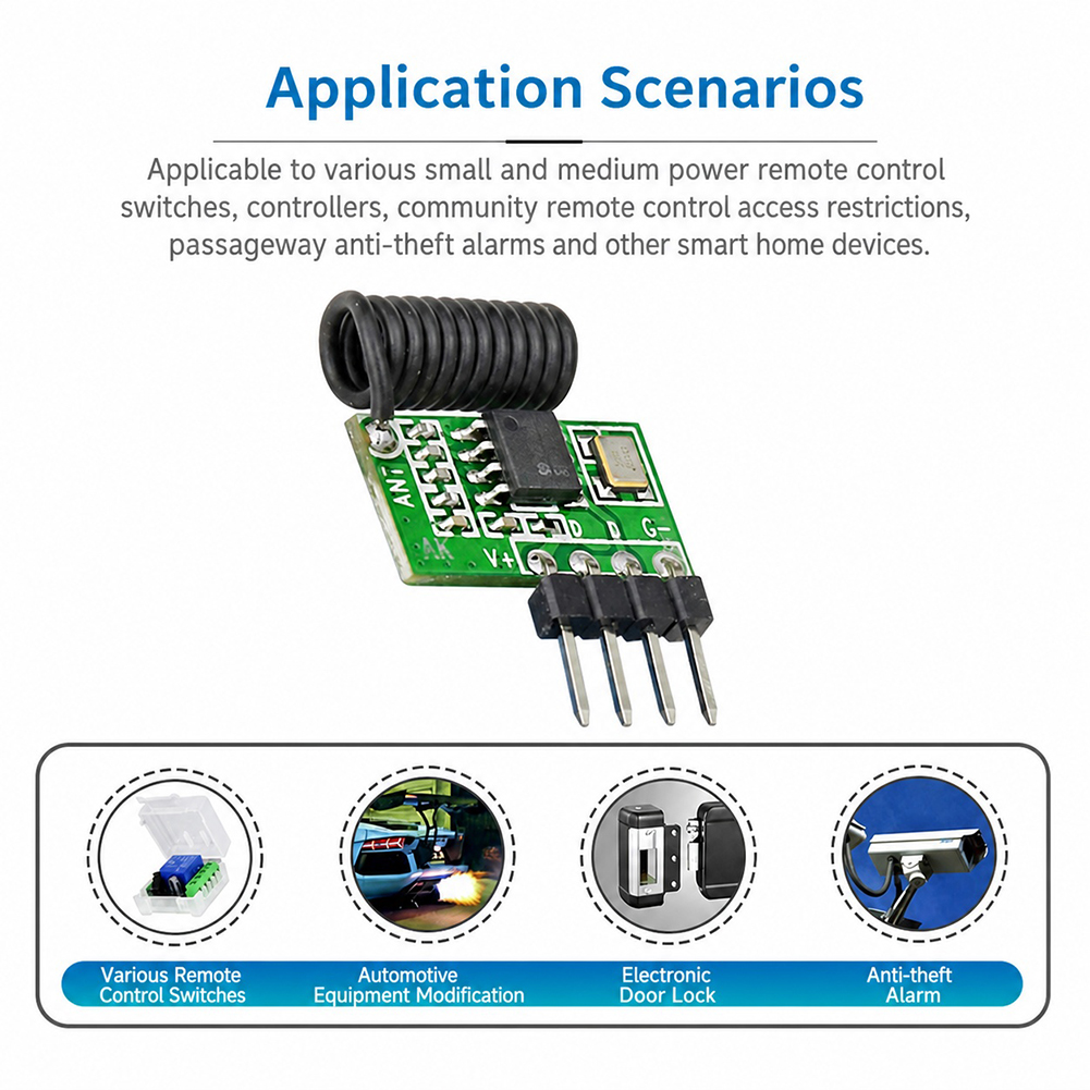433Mhz Receiver Module - 315MHz/433MHz Superheterodyne RF Receiver Module 3.3V-5.5V
