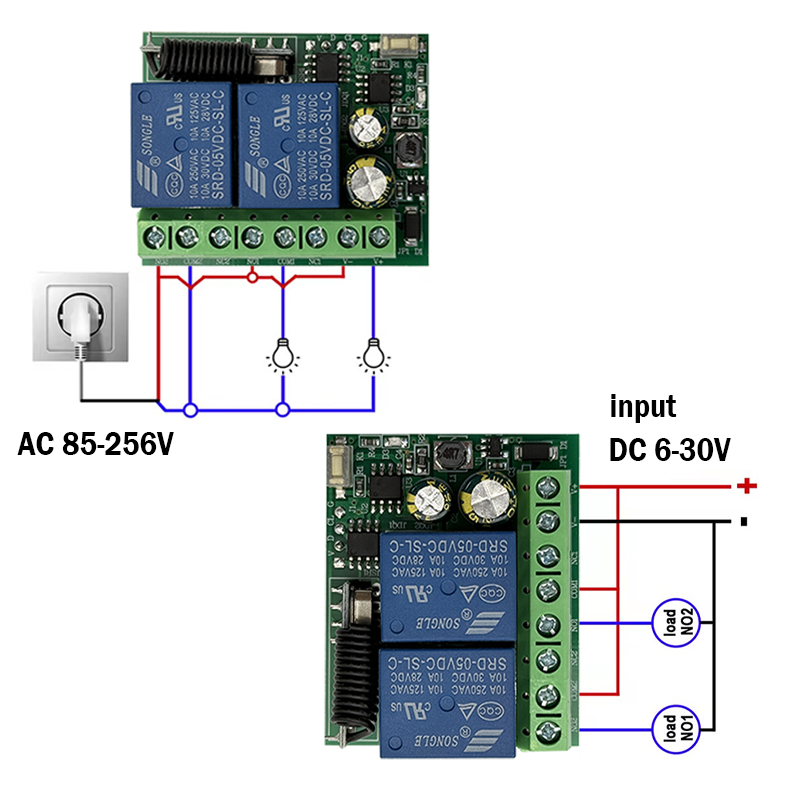 DC 9V 12V 24V AC 85-250V 2CH R - огляд і ціна 433Mhz Receiver Module