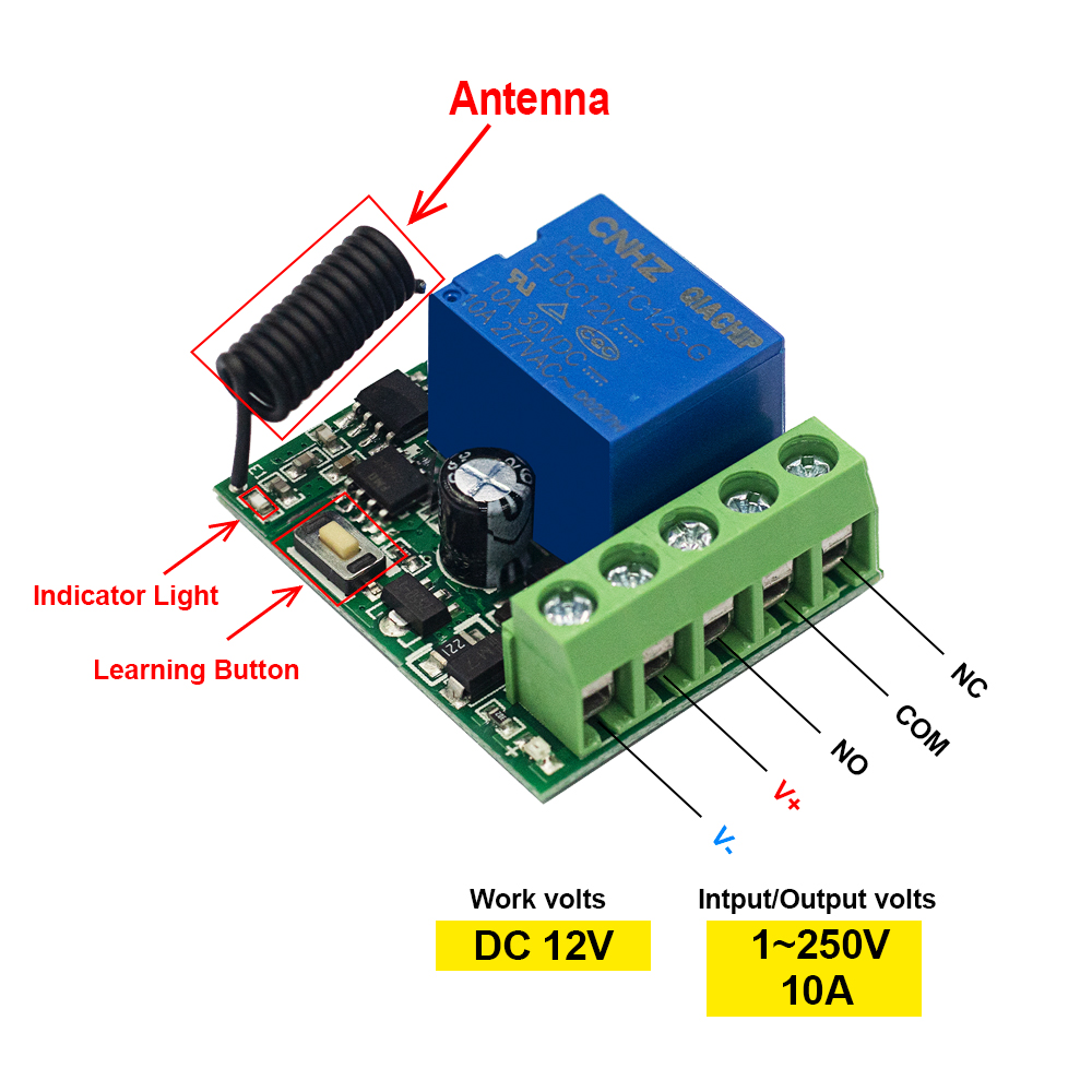 QIACHIP 433MHz DC 12V Wireless - огляд і ціна 433Mhz Receiver Module