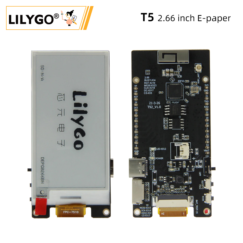 LILYGO® TTGO T5 2.66-Inch E-Pa - огляд і ціна Home Automation Arduino