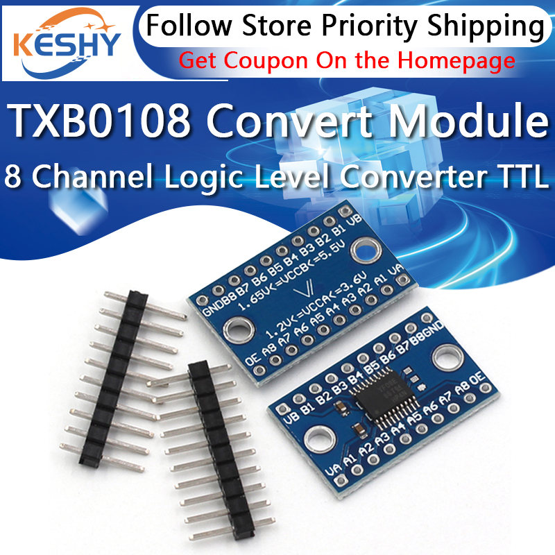 3.3V 5V TXS0108E 8 Channel Log - огляд і ціна Level Shifter 3.3V